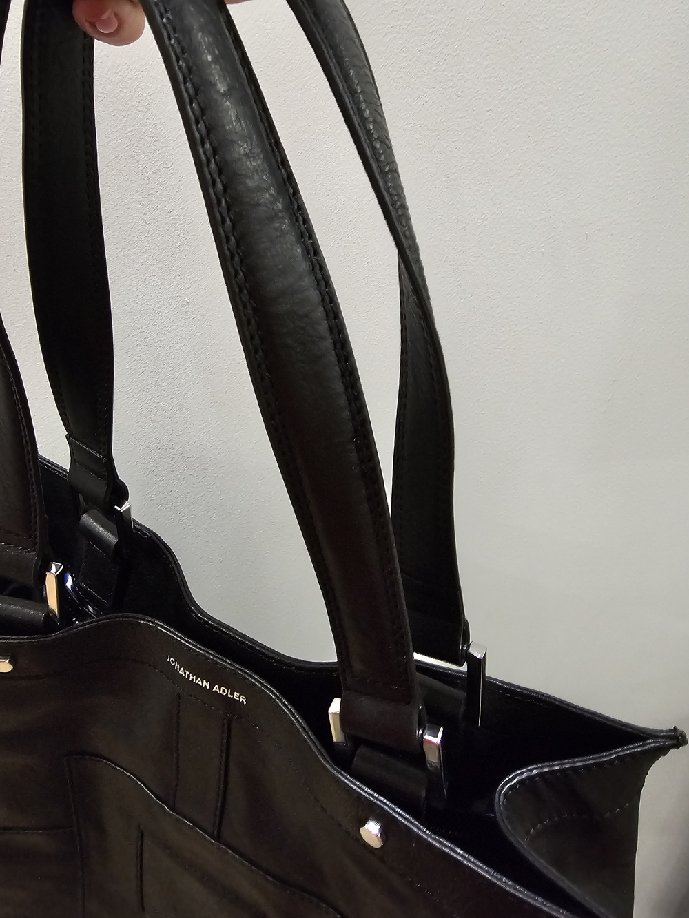 Jonathan Adler Black Full Leather Nixon Tote Bag With OG Dust Bag 9.5/10 - Picture 6 of 16